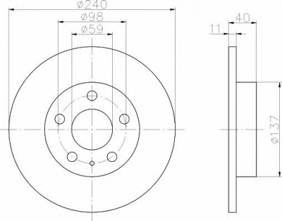 HELLA PAGID 8dd355105511 -  Тормозной диск
